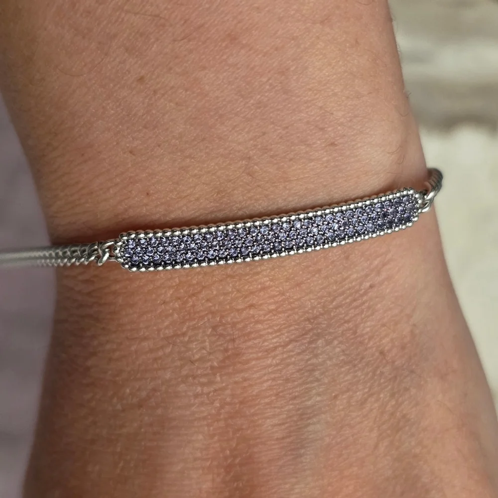 New Swarovski Purple and Silver Bracelet - Picture 1 of 5